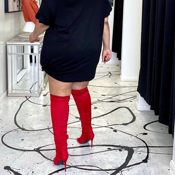 Red Peep Toe Boot - Picture 2 of 2